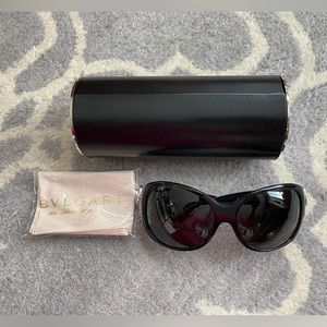 Bulgari Black Oversized Cat-Eye Sunglasses